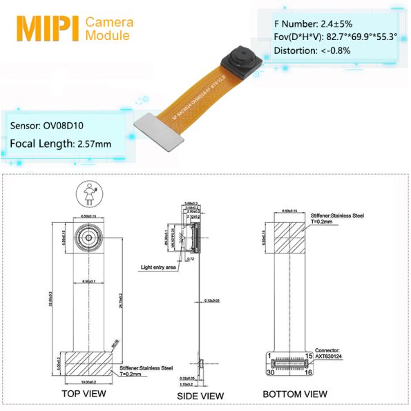 Industrial Vision 4K 30FPS UHD OV08D10 CIS MIPI Camera Module ...